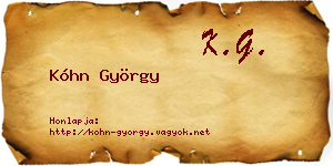 Kóhn György névjegykártya